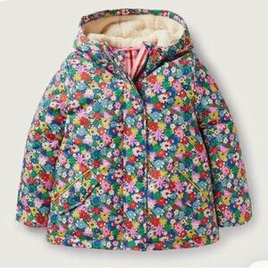 Mini Boden Sherpa Lined Floral Anorak Jacket